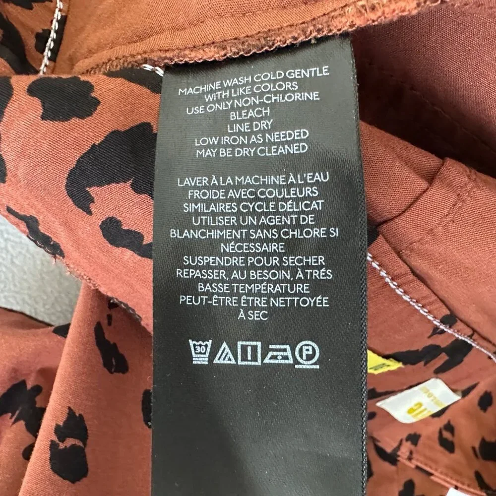 Maeve Anthropologie The Colette Wide Leg Crop Pants Size 30 Cheetah Print - Picture 9 of 11